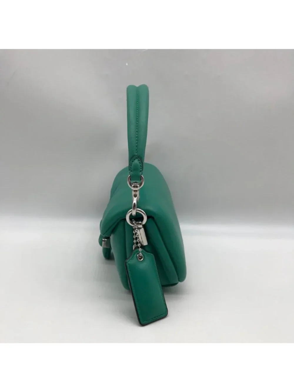 Coach Teal Leather Tabby 18 Pillow Shoulder Bag C3880
